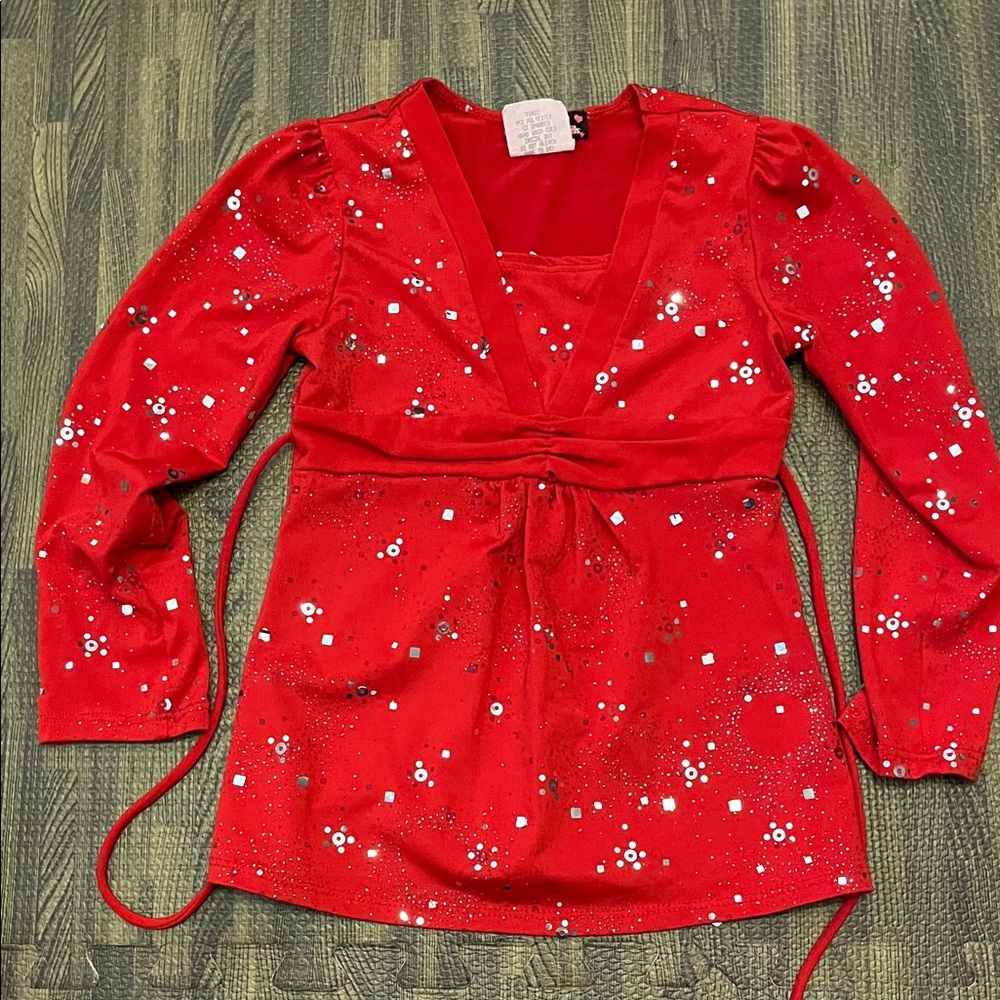 Tempted Vibrant Red Kids Long Sleeve Shirt